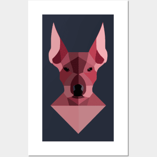 American Hairless Terrier Geometric Artwork Posters and Art